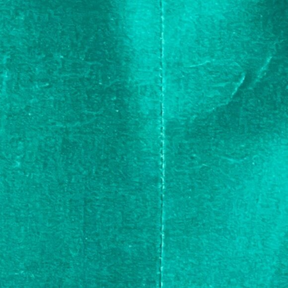 Vintage Velvet & Satin Green Holiday Glam Cardigan Blazer Ruffled Trim Large - Picture 6 of 8